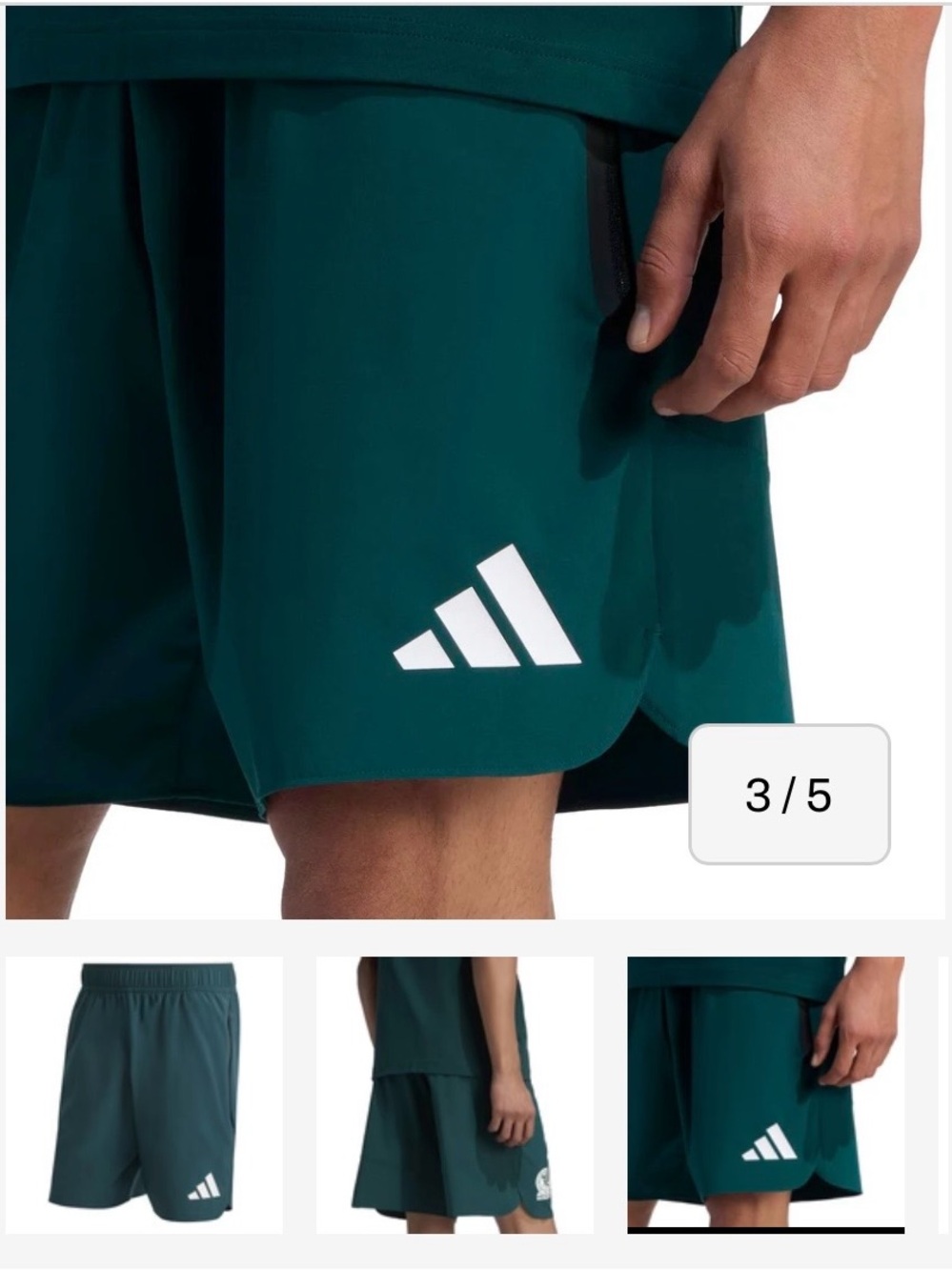 Adidas Tiro Travel Men’s Teal Athletic Shorts with White Logo Size M